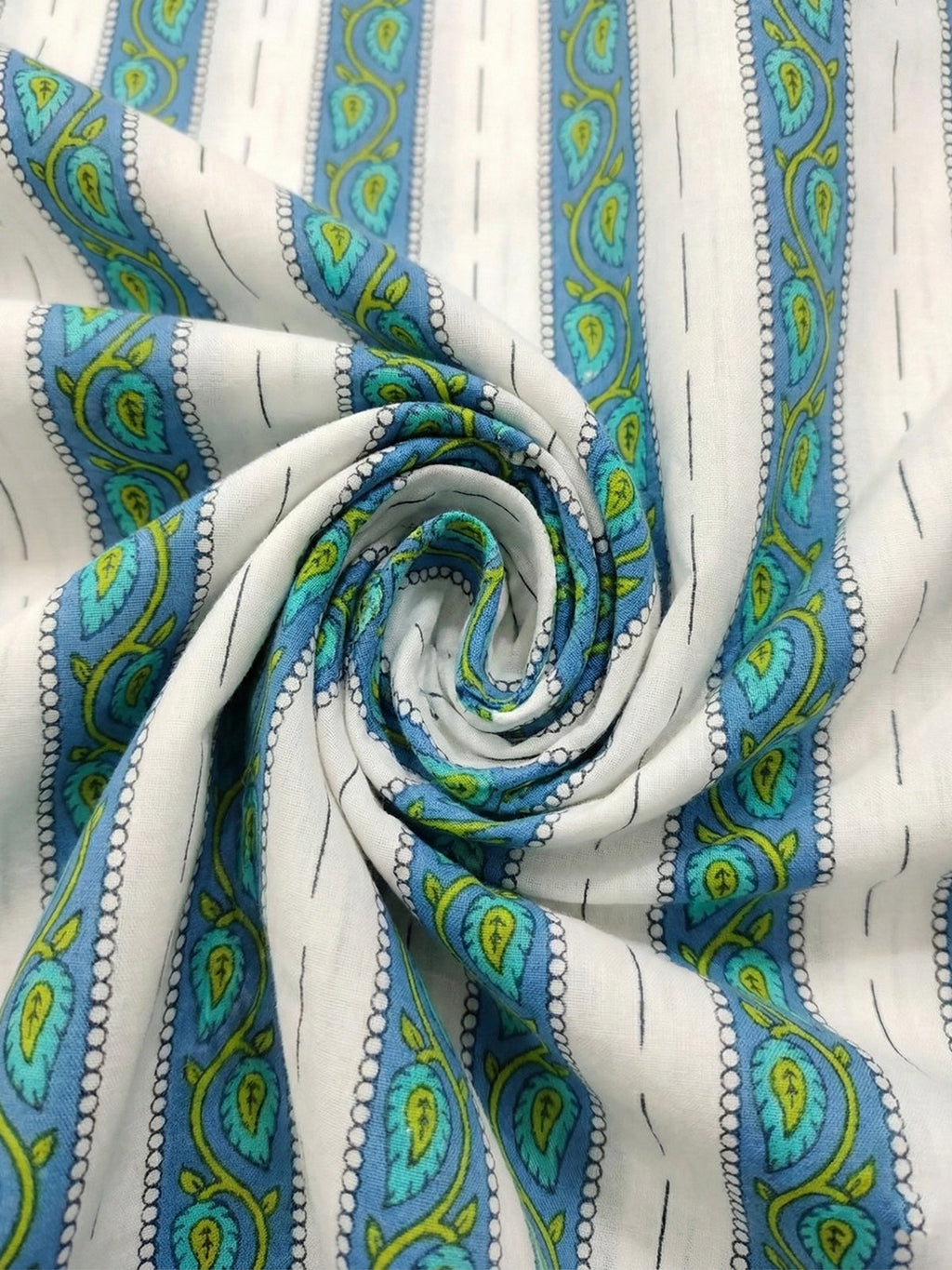 VORA LABEL Men Cotton Printed Regular Fit Short Kurta - Rayal Blue