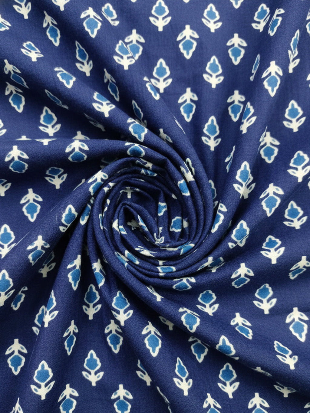 VORA LABEL Men Cotton Printed Regular Fit Short Kurta - Navy Blue
