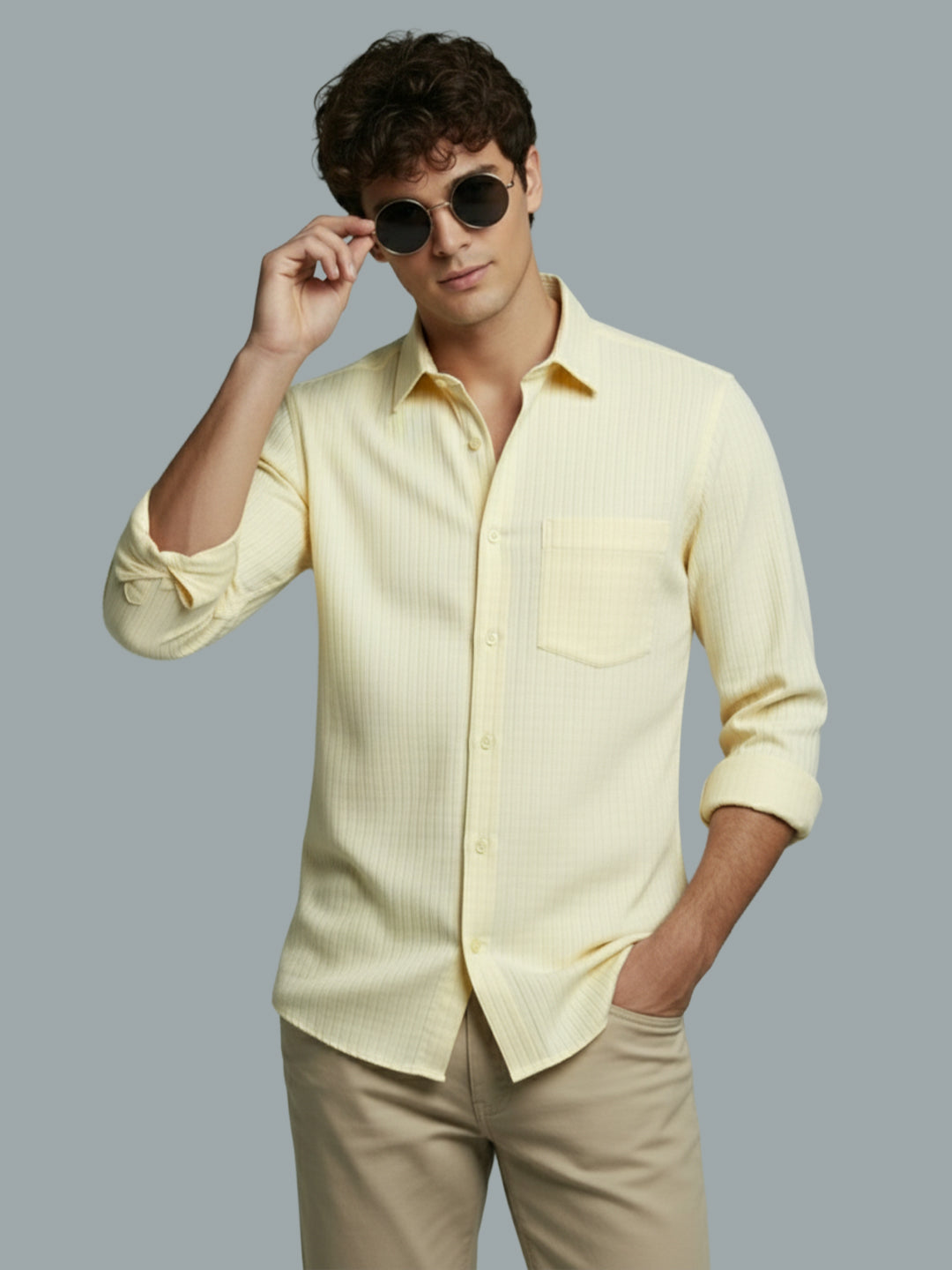 VORA LABEL Men Cotton Solid Regular Fit Spread Collar Casual Shirt - Black