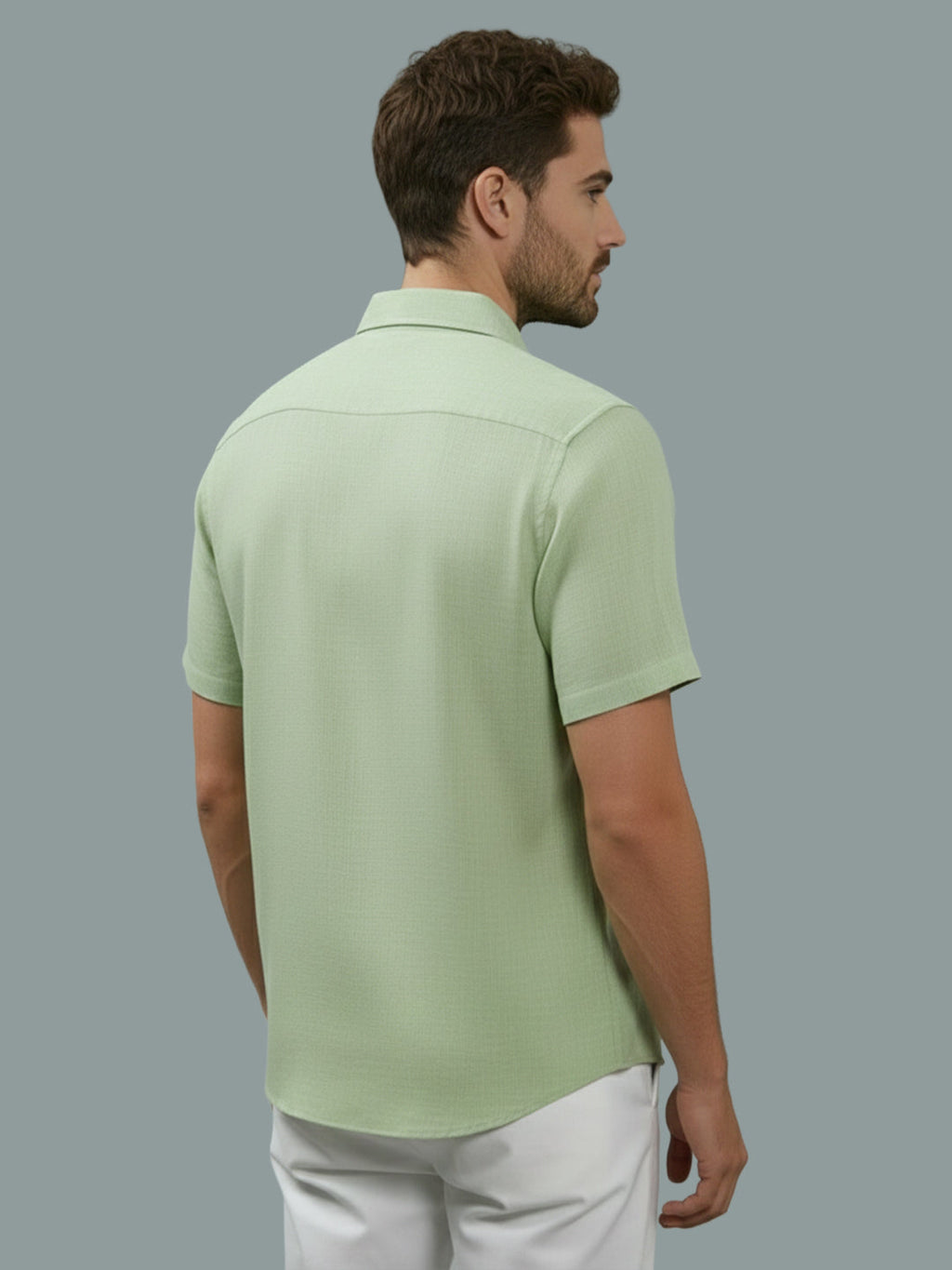 VORA LABEL Men Cotton Regular Fit Spread Collar Casual Shirt - Yellow