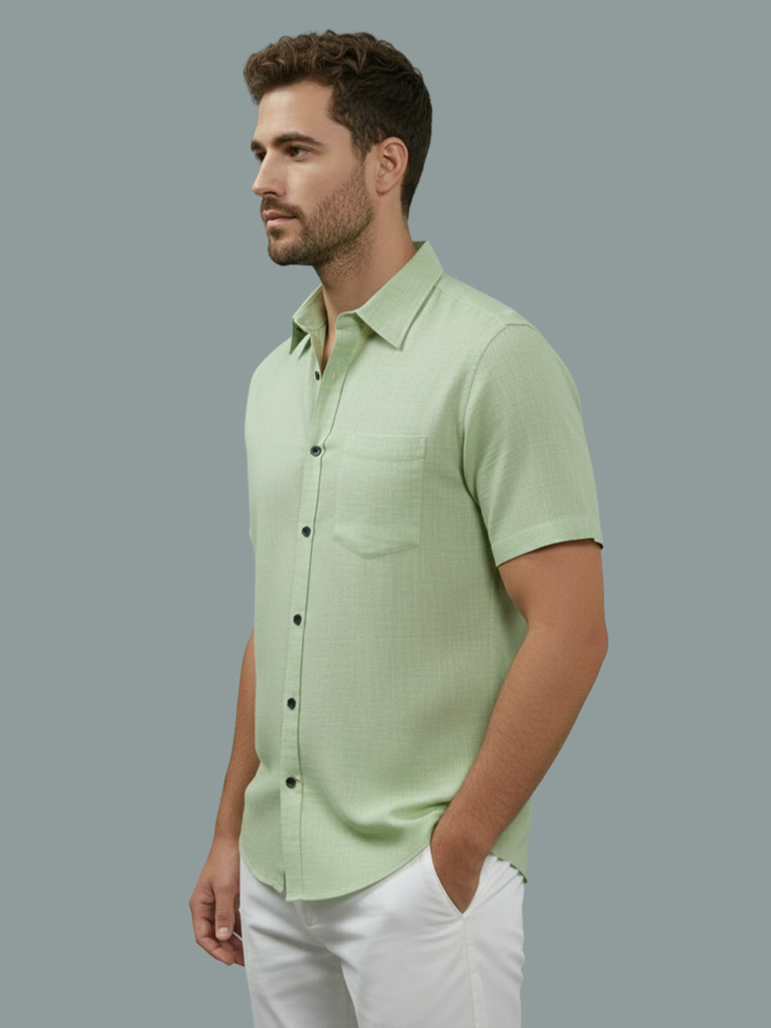VORA LABEL Men Cotton Regular Fit Spread Collar Casual Shirt - Yellow