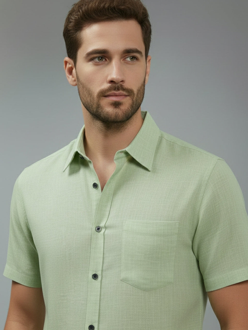VORA LABEL Men Cotton Regular Fit Spread Collar Casual Shirt - Yellow