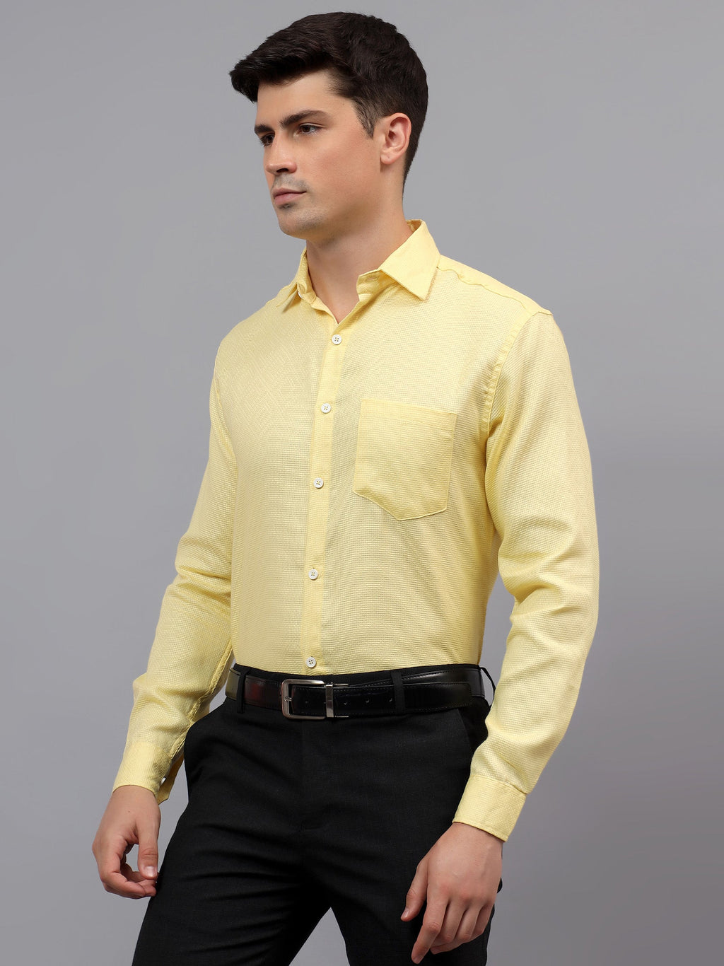 VORA LABEL Men Cotton Solid Regular Fit Casual Shirt - Black