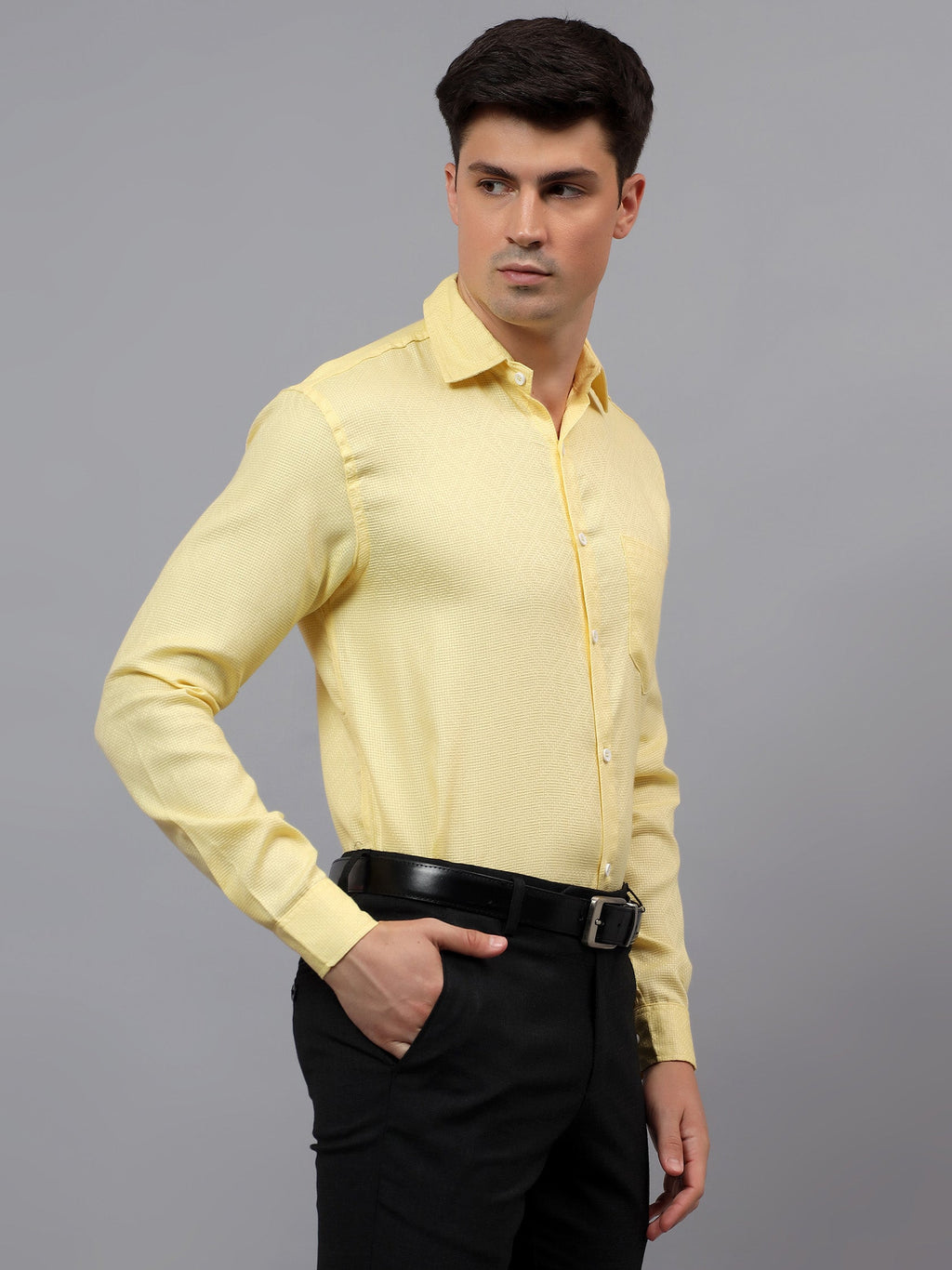 VORA LABEL Men Cotton Solid Regular Fit Casual Shirt - Black