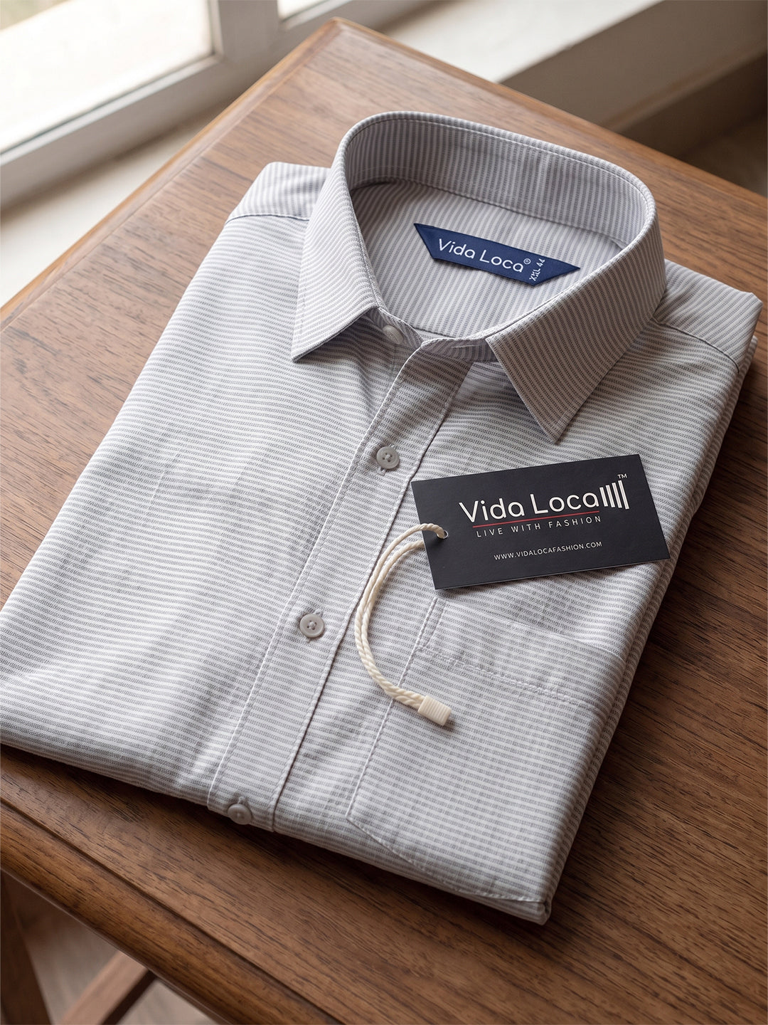 VORA LABEL Men Cotton Solid Regular Fit Casual Shirt - Gray