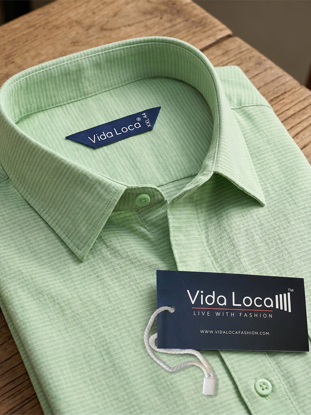 VORA LABEL Men Cotton Solid Regular Fit Casual Shirt - Light Green