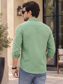 VORA LABEL Men’s Solid Cotton Blend Shirt | Full Sleeve Casual & Formal Shirt