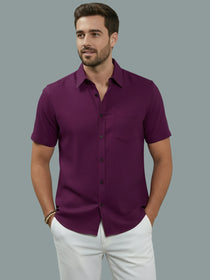VORA LABEL Men Cotton Regular Fit Spread Collar Casual Shirt - Yellow