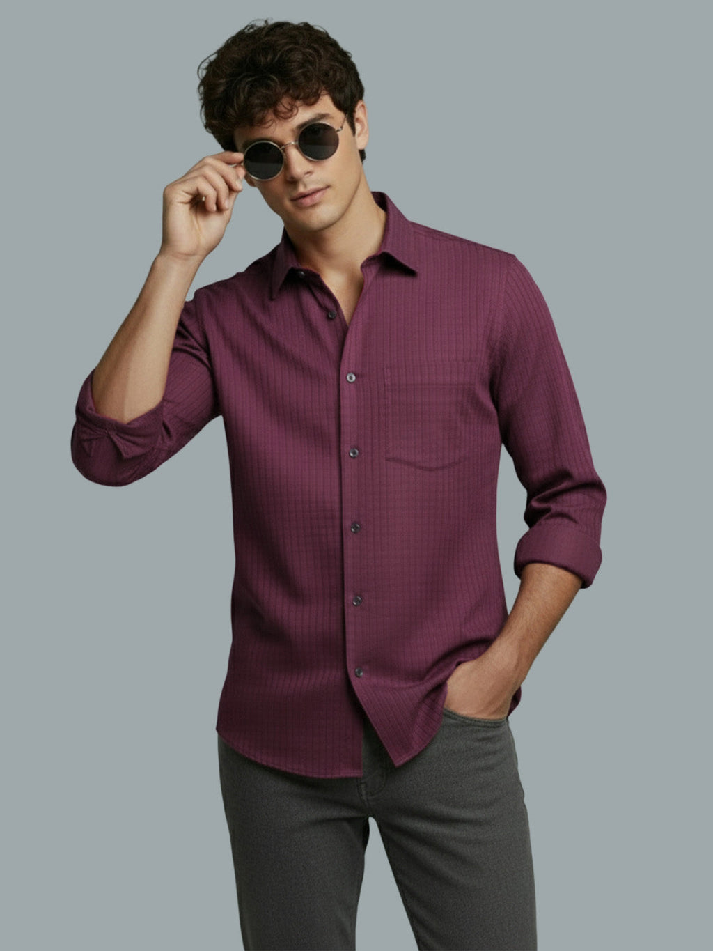 VORA LABEL Men Cotton Solid Regular Fit Spread Collar Casual Shirt - Black
