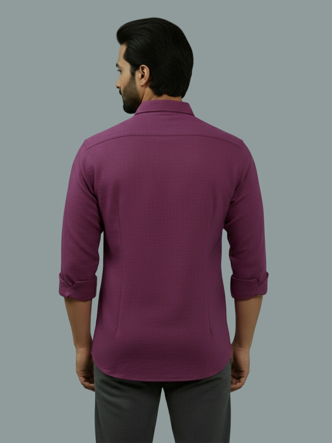 VORA LABEL Men Cotton Regular Fit Spread Collar Casual Shirt - Green