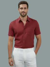 VORA LABEL Men Cotton Regular Fit Spread Collar Casual Shirt - Yellow