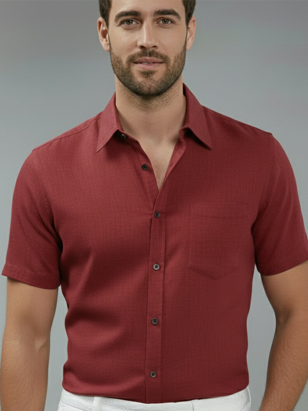 VORA LABEL Men Cotton Regular Fit Spread Collar Casual Shirt - Yellow