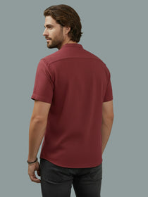 VORA LABEL Men Cotton Regular Fit Mandarin Collar Casual Shirt - White