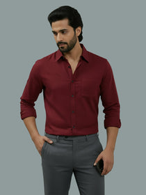 VORA LABEL Men Cotton Regular Fit Spread Collar Casual Shirt - Green
