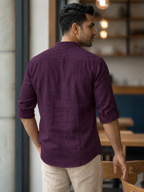 VORA LABEL Men’s Cotton Blend Solid Kurta | Mandarin Collar Full Sleeve Kurta | Casual & Festive Wear