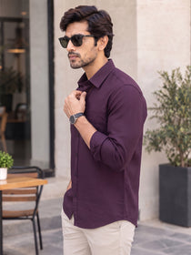 VORA LABEL Men’s Solid Cotton Blend Shirt | Full Sleeve Casual & Formal Shirt