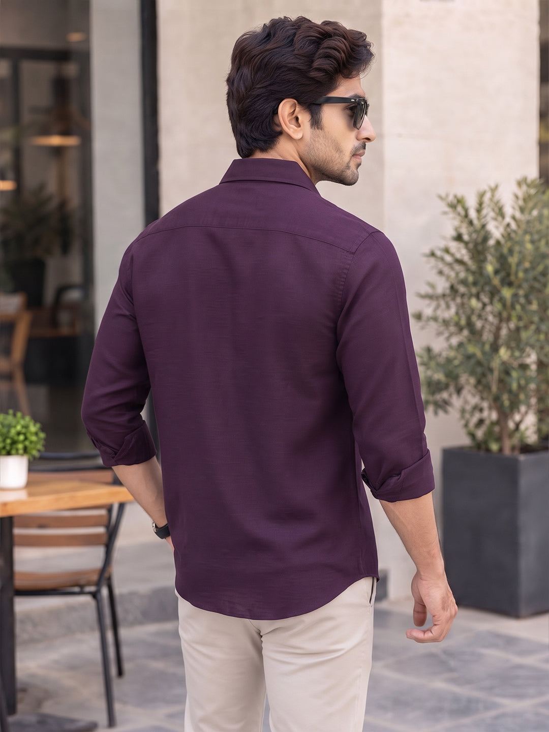 VORA LABEL Men’s Solid Cotton Blend Shirt | Full Sleeve Casual & Formal Shirt