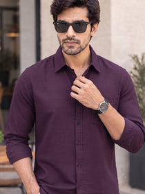 VORA LABEL Men’s Solid Cotton Blend Shirt | Full Sleeve Casual & Formal Shirt
