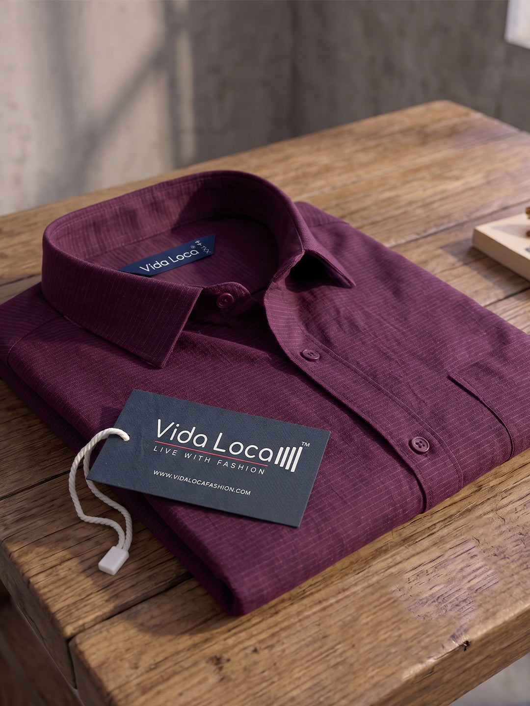 VORA LABEL Men Cotton Solid Regular Fit Casual Shirt - Magenta