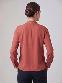 VORA LABEL Women Viscose Rayon Solid Regular Fit Top - Dusty Rose