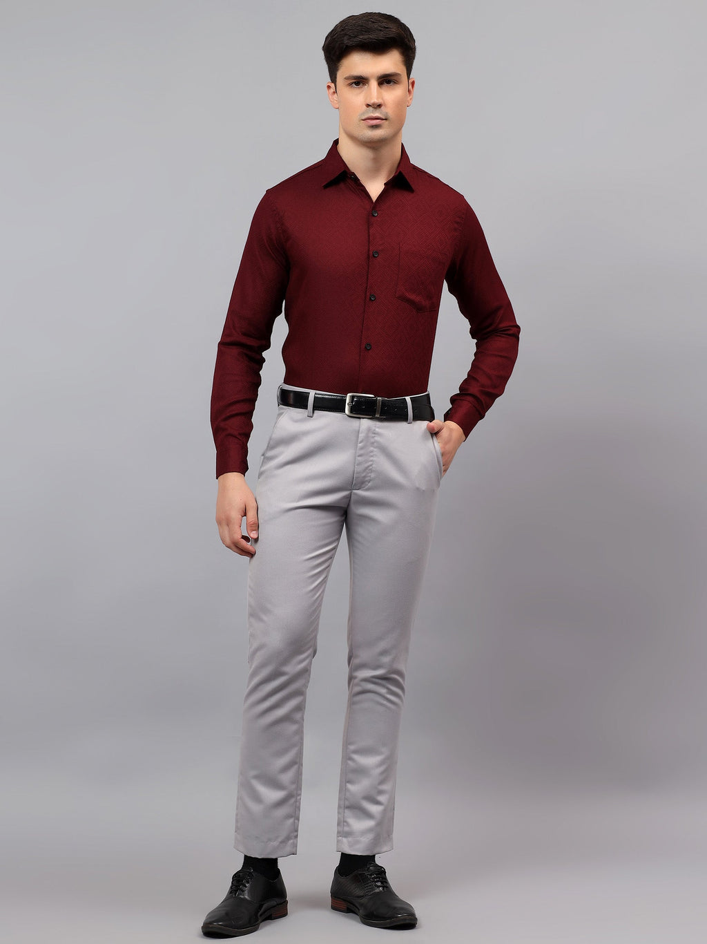 VORA LABEL Men Cotton Solid Regular Fit Casual Shirt - Black