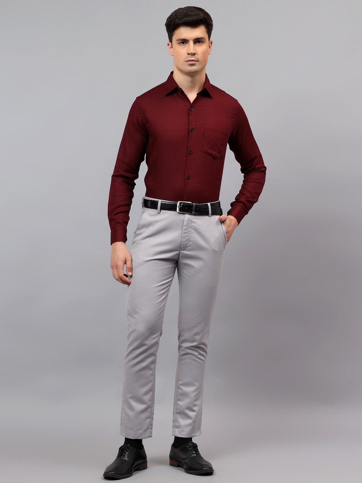 VORA LABEL Men Cotton Solid Regular Fit Casual Shirt - Black