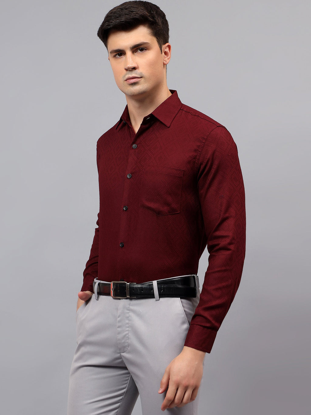 VORA LABEL Men Cotton Solid Regular Fit Casual Shirt - Black