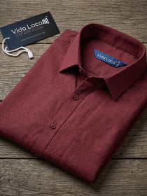 VORA LABEL Men Cotton Solid Regular Fit Casual Shirt - Maroon