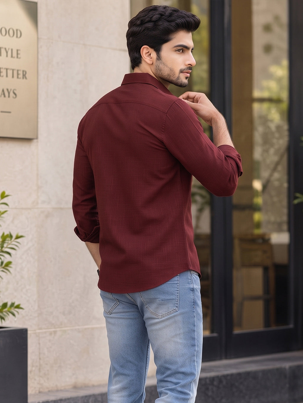 VORA LABEL Men’s Solid Cotton Blend Shirt | Full Sleeve Casual & Formal Shirt