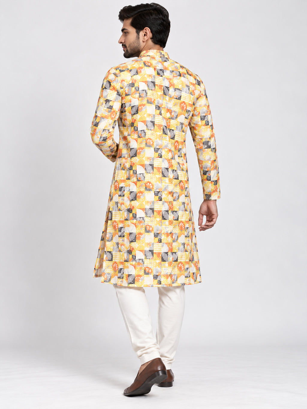 VORA LABEL Men's Premium Pure Cotton Multicolor Printed Kurta | Traditional Ethnic Wear for Men