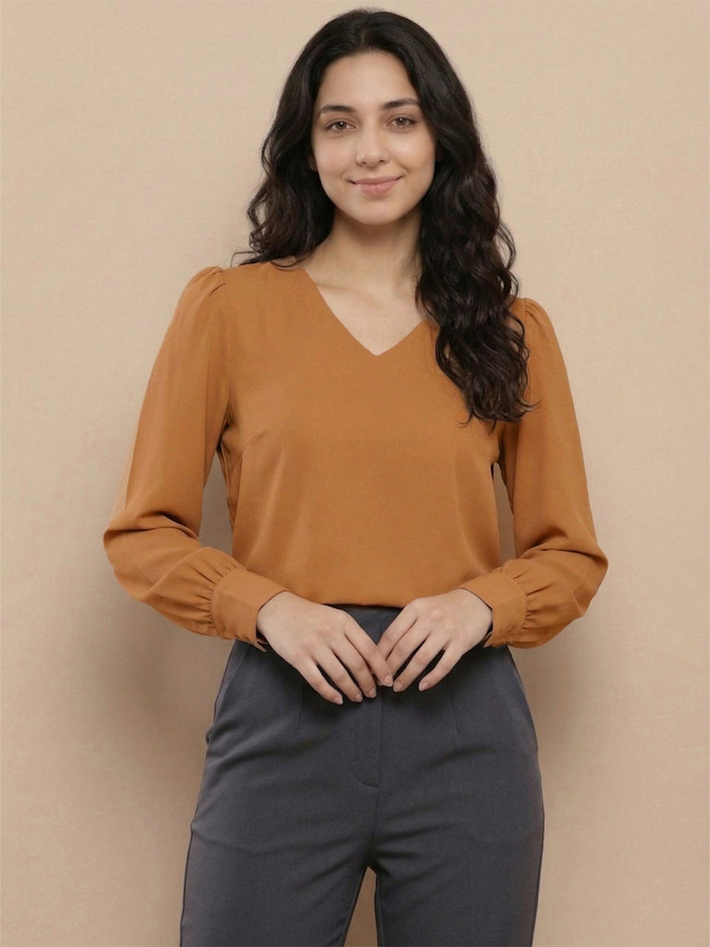 VORA LABEL Women Denim Solid Regular Fit Top - Sky Blue