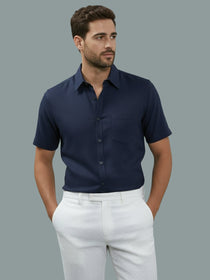 VORA LABEL Men Cotton Regular Fit Spread Collar Casual Shirt - Yellow