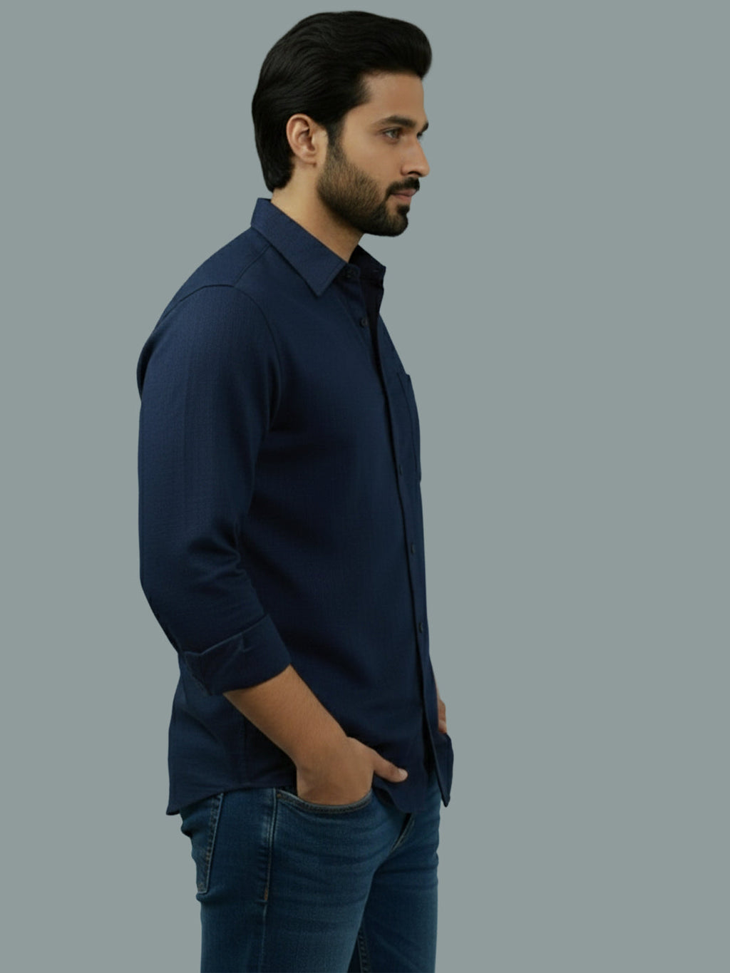 VORA LABEL Men Cotton Regular Fit Spread Collar Casual Shirt - Green
