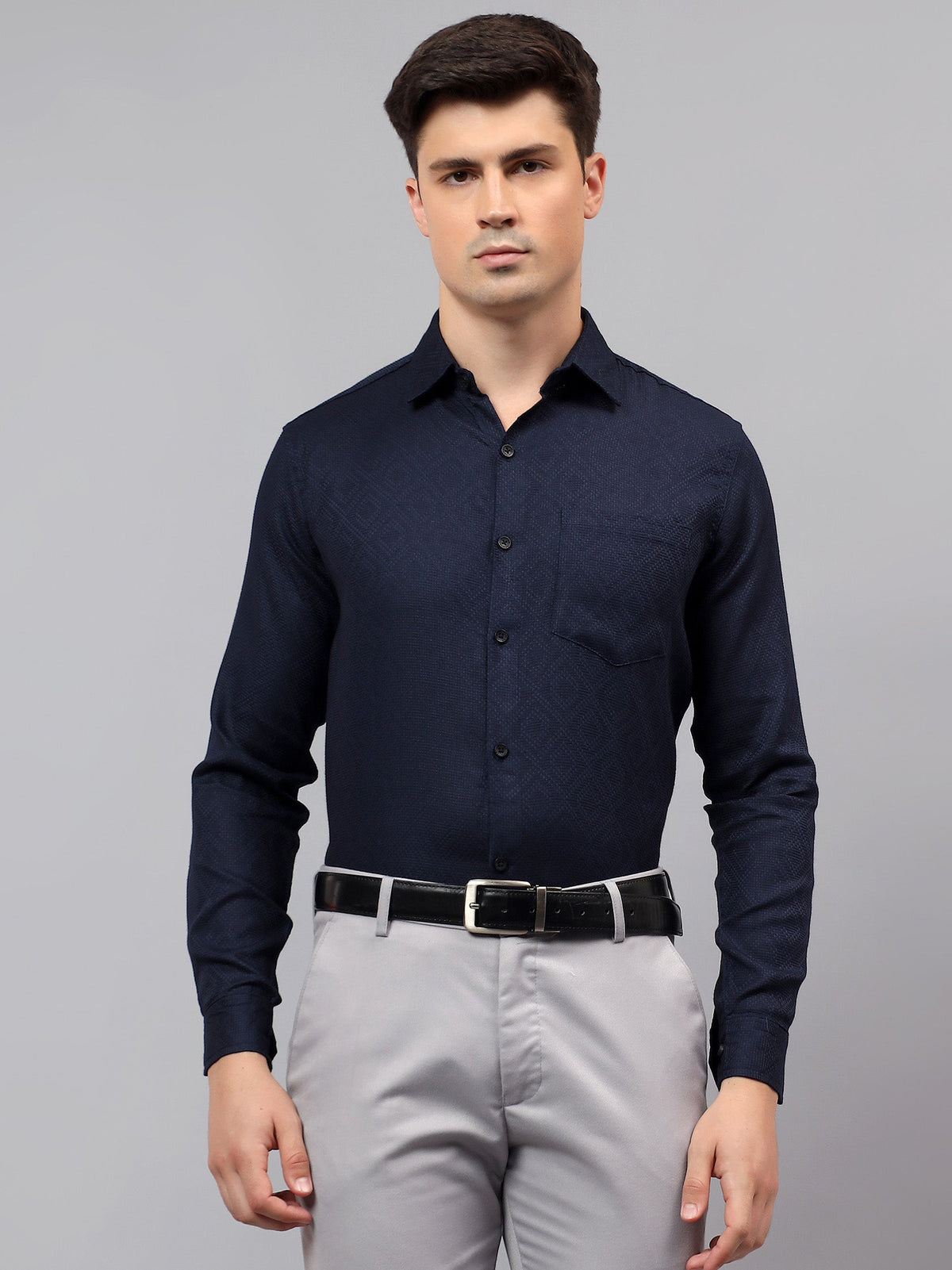 VORA LABEL Men Cotton Solid Regular Fit Casual Shirt - Black