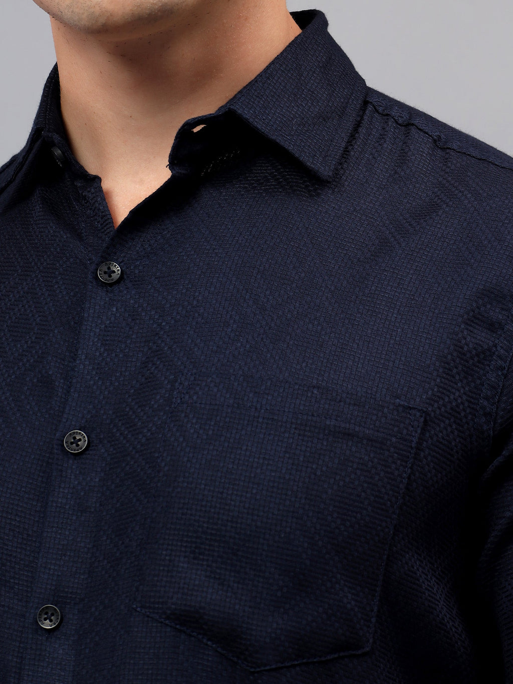 VORA LABEL Men Cotton Solid Regular Fit Casual Shirt - Black