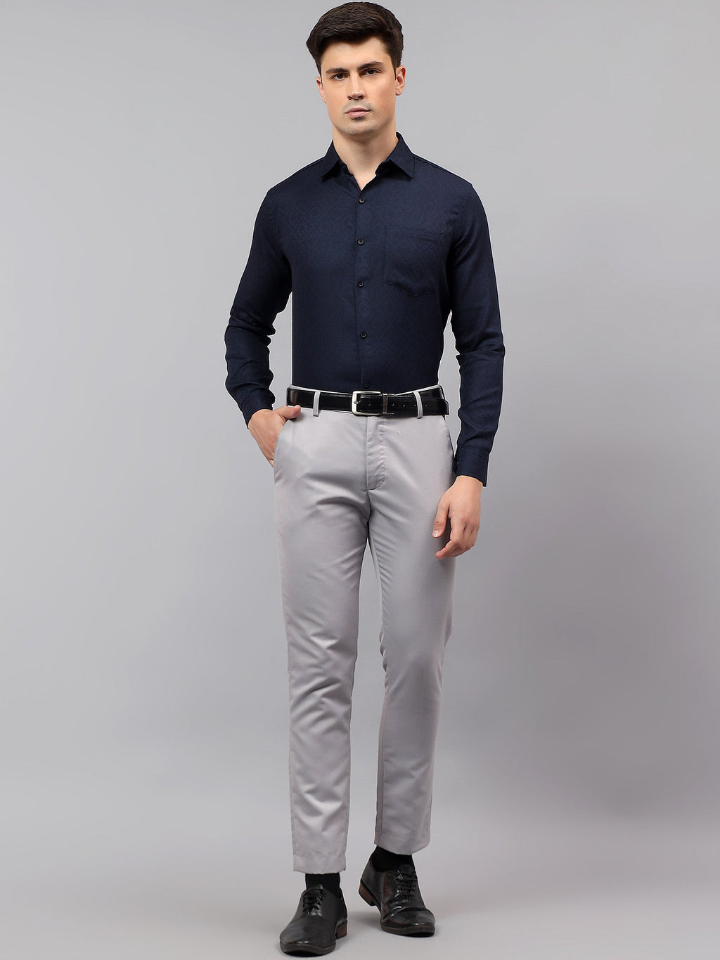 VORA LABEL Men Cotton Solid Regular Fit Casual Shirt - Black