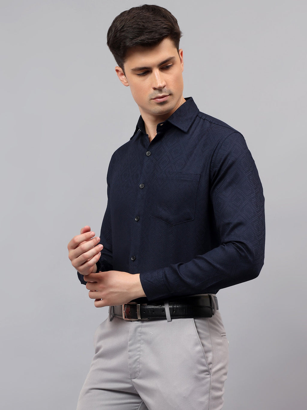 VORA LABEL Men Cotton Solid Regular Fit Casual Shirt - Black