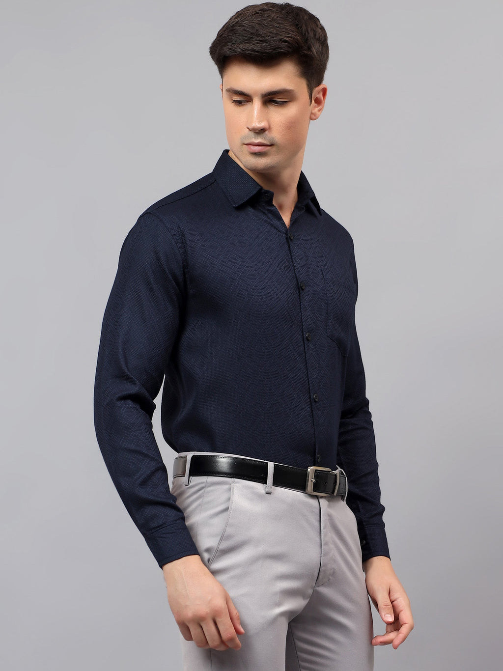 VORA LABEL Men Cotton Solid Regular Fit Casual Shirt - Black