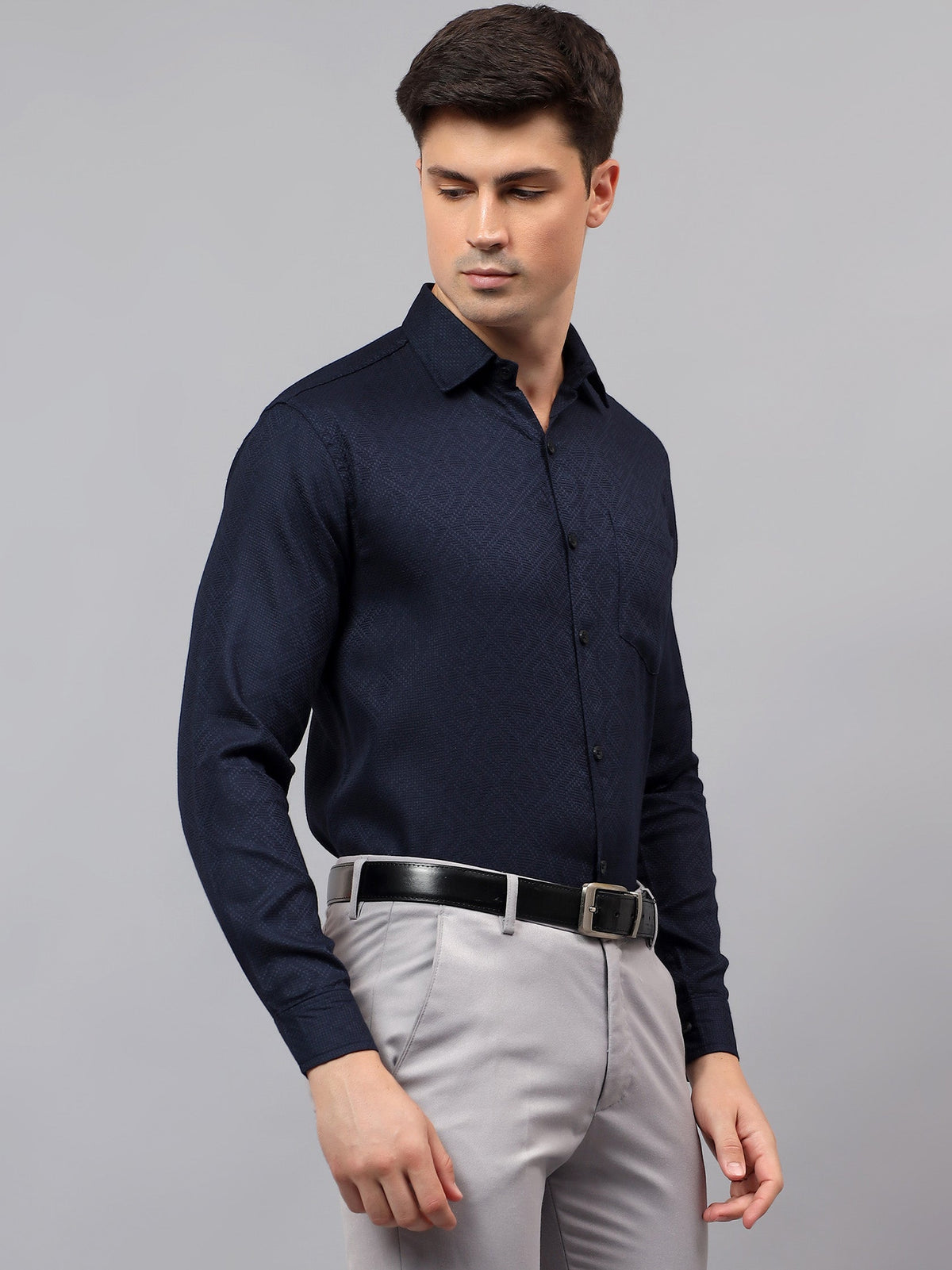 VORA LABEL Men Cotton Solid Regular Fit Casual Shirt - Black