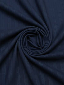 VORA LABEL Men Cotton Striped Relaxed Fit Mandarin Collar Short Kurta - Navy Blue
