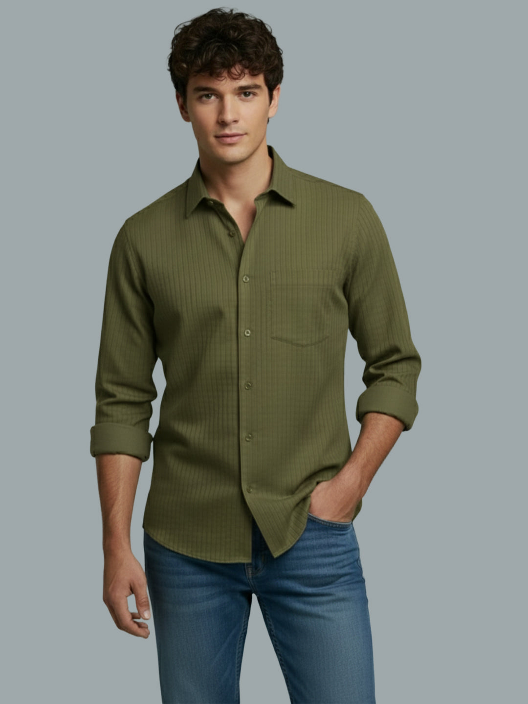 VORA LABEL Men Cotton Solid Regular Fit Spread Collar Casual Shirt - Black
