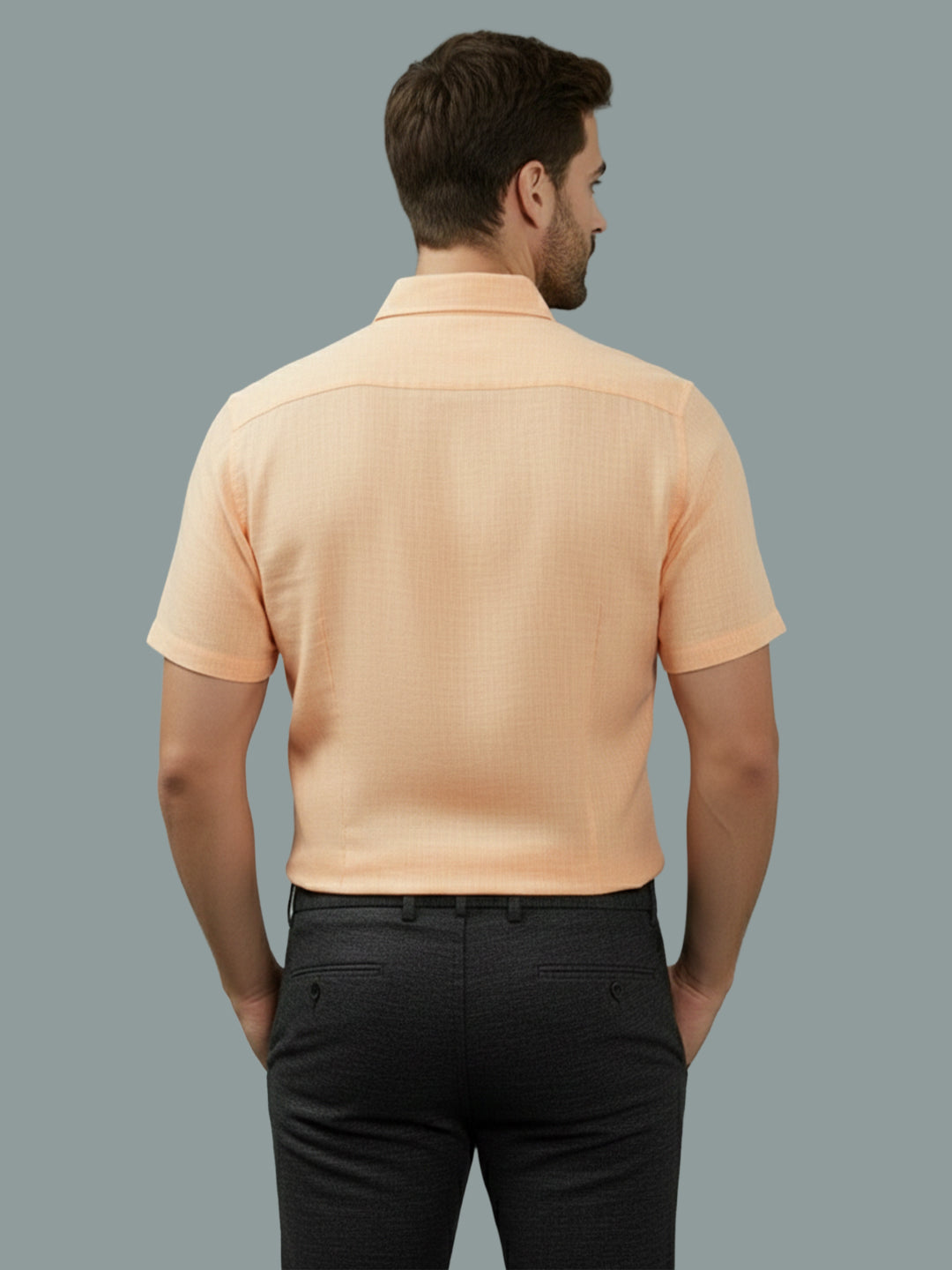 VORA LABEL Men Cotton Regular Fit Spread Collar Casual Shirt - Yellow