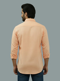 VORA LABEL Men Cotton Regular Fit Spread Collar Casual Shirt - Green