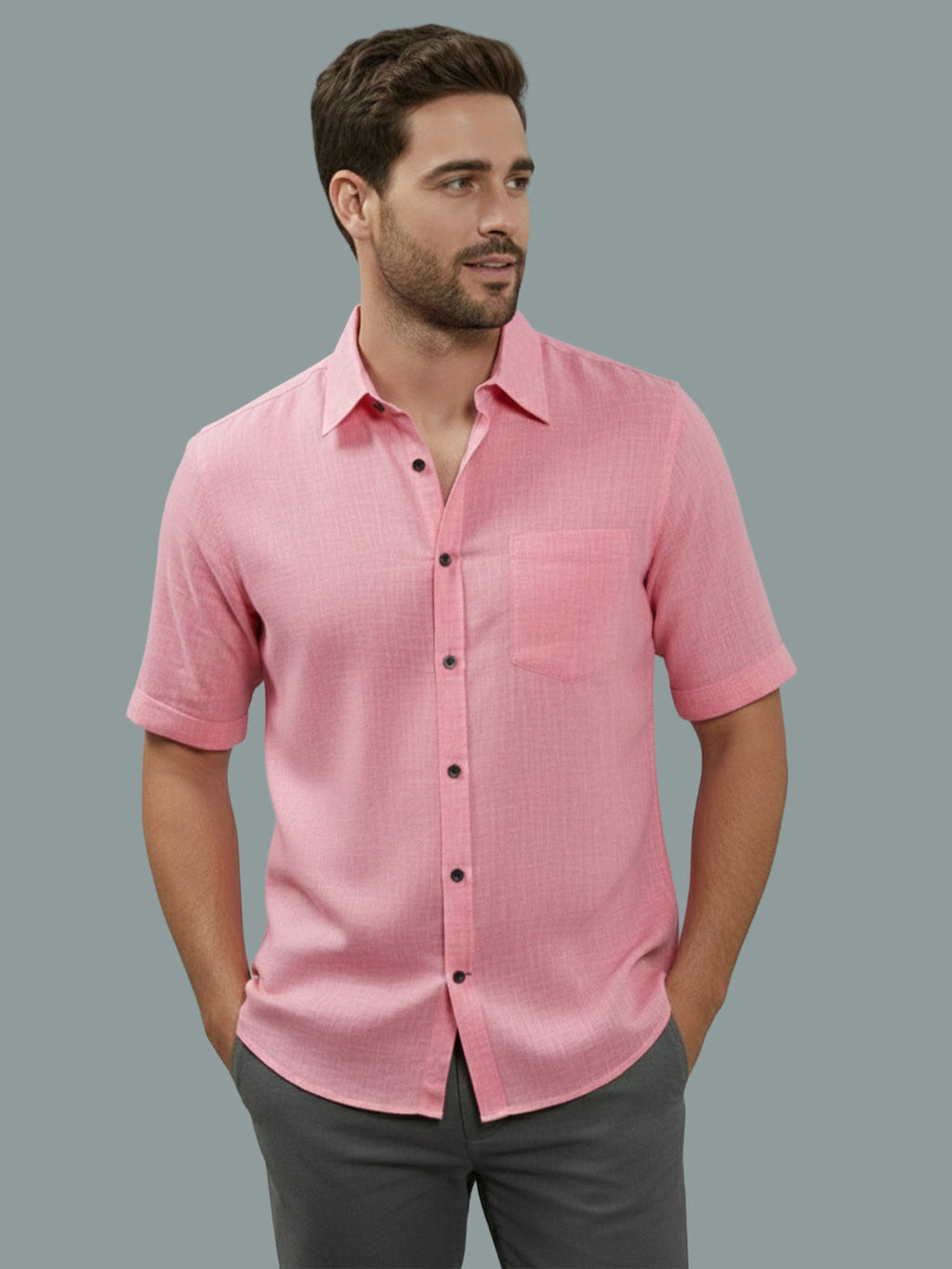 VORA LABEL Men Cotton Regular Fit Spread Collar Casual Shirt - Yellow