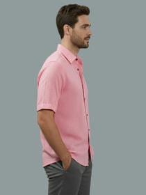 VORA LABEL Men Cotton Regular Fit Spread Collar Casual Shirt - Yellow