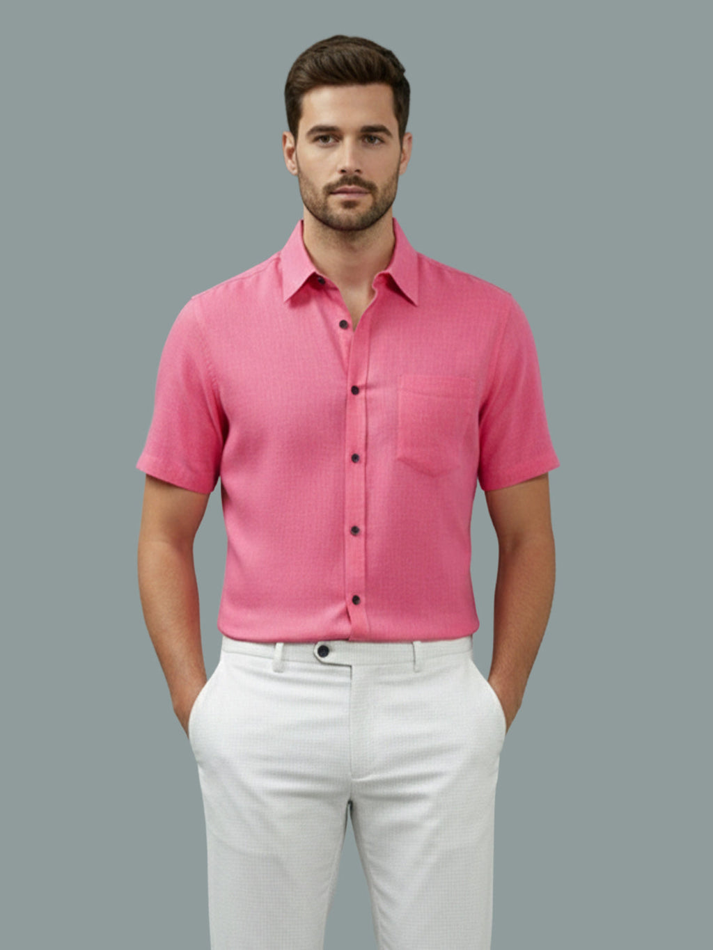 VORA LABEL Men Cotton Regular Fit Spread Collar Casual Shirt - Yellow