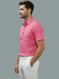 VORA LABEL Men Cotton Regular Fit Spread Collar Casual Shirt - Yellow