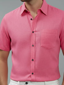 VORA LABEL Men Cotton Regular Fit Spread Collar Casual Shirt - Yellow