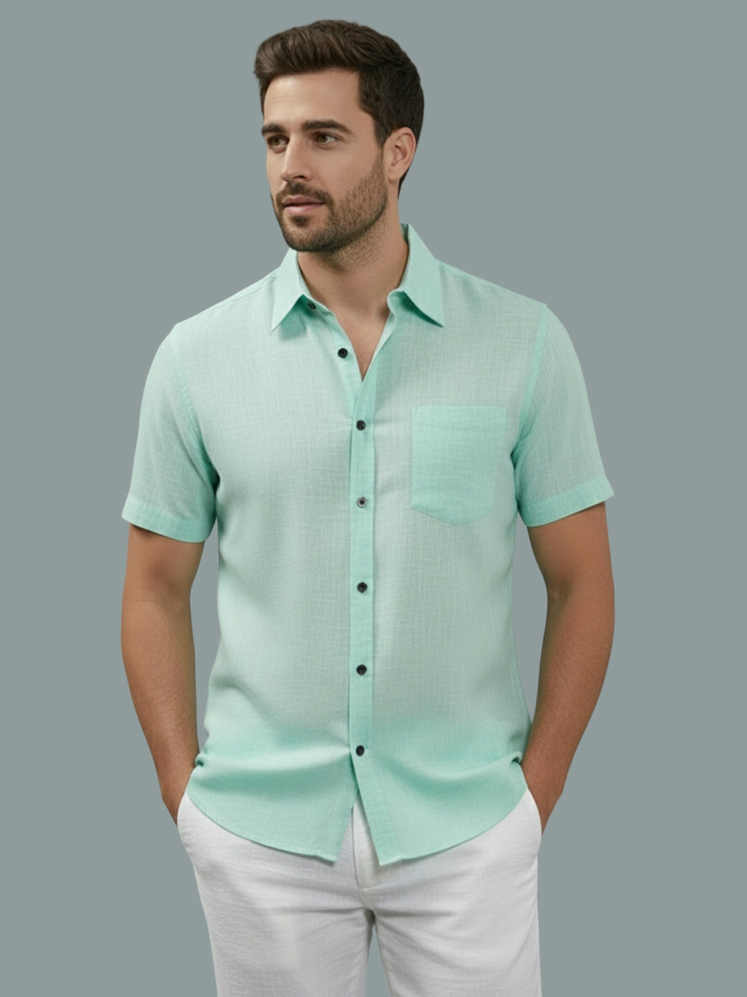 VORA LABEL Men Cotton Regular Fit Spread Collar Casual Shirt - Yellow