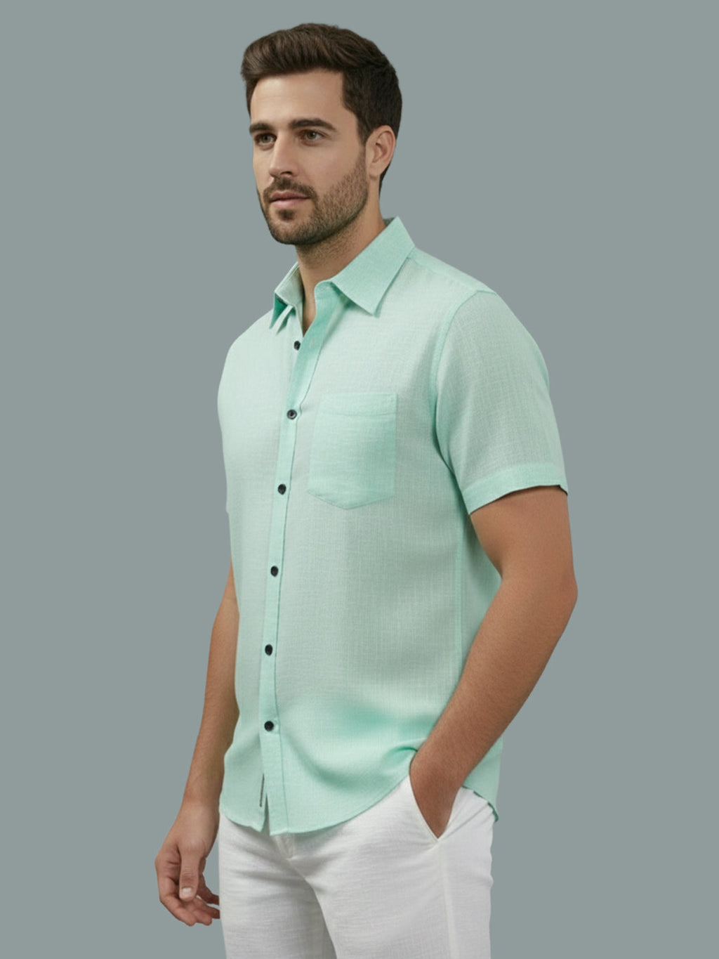 VORA LABEL Men Cotton Regular Fit Spread Collar Casual Shirt - Yellow